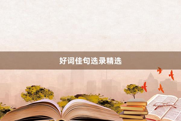 好词佳句选录精选